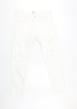 Jack & Jones Herren Jeans Wei&szlig; Distressed Denim