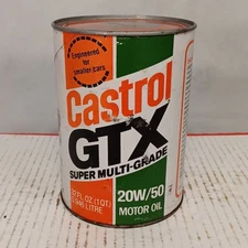Castrol GTX Motor Oil One Quart Metal Can 20W-50HD Full Can