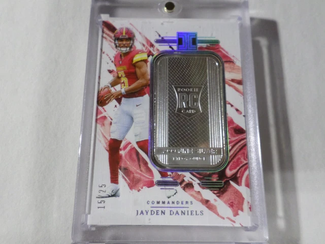 2024 Panini Impeccable .999 Fine Silver 1 Troy Ounce Jayden Daniels Rookie 15/25