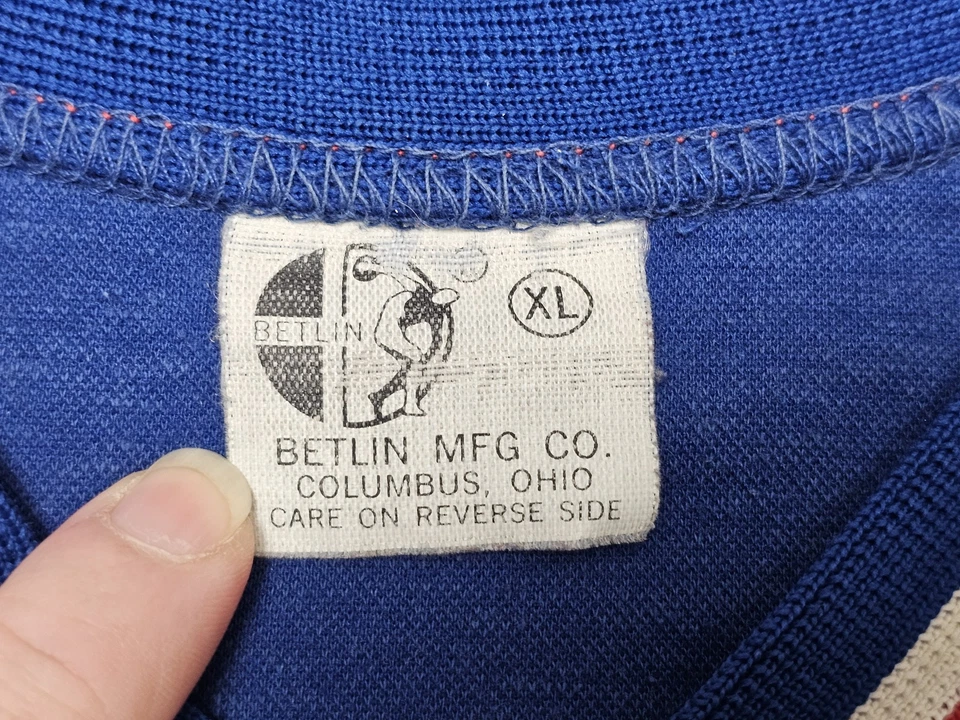 Винтажная мужская хоккейная футболка вратаря Betlin XL синяя с подкладкой с длинным рукавом США 70-е 80-е - Изображение 3 из 4