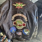 New ListingVintage Mickey Mouse Leather Bomber Jacket 449th Flying Aces Squadron Size M