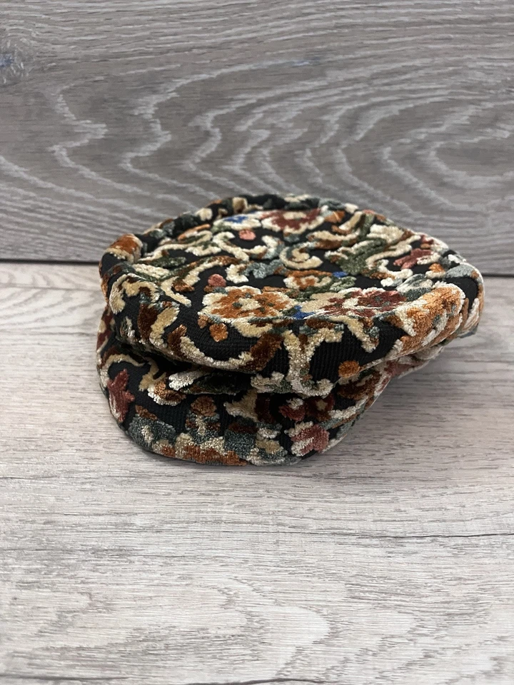 Sombrero Floral Flores Tapiz Chenille Alfombra Años 60 De Colección Original Foto 2 de 4