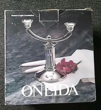 Oneida Silversmiths Fluted 2 Light Candelabra Vtg '94 Silverplated Nvr Been Used