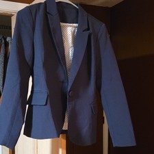 Women's Navy Blue Blazer Button Closure Lined Long Sleeve Size S TD-2992 20415
