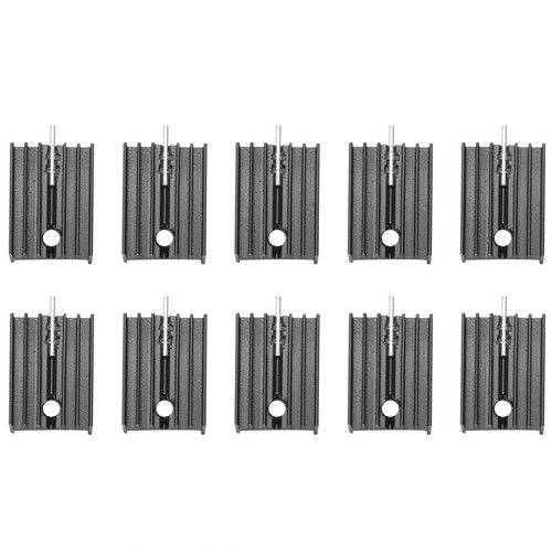 10 pièces 21 x 15 x 11 mm noir aluminium réfrigérateur pour TO-220 MOSFET-Tran9265