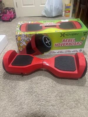 Hover-1 Rebel Kids Hoverboard with LED Headlight, 6 MPH Max Speed - Red