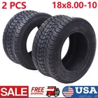2X 18x8.00-10 Lawn Mower Garden Tractor Turf Tires 4 Ply 18x8-10 18x8.00x10
