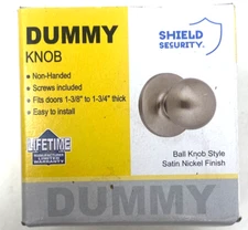 Shield Security Dummy Ball Knob Style Satin Nickel Finish #913872