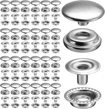 108Pcs 15Mm Stainless Steel Fastener Snap Press Stud Cap Button Marine Boat 
