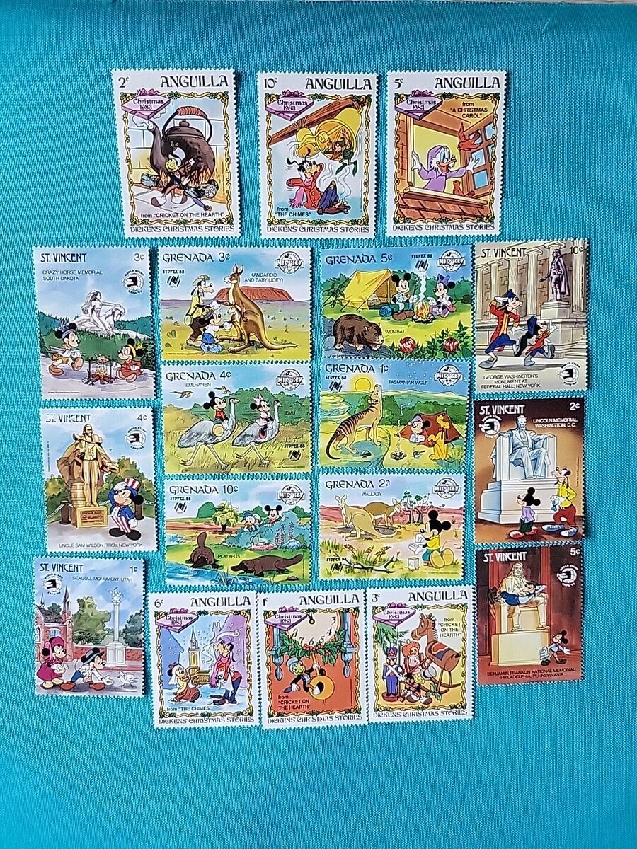WALT DISNEY OMNIBUS 1984-1989 SET OF 18 STAMPS -(Anguilla WALT DISNEY OMNIBUS 1984-1989 SET OF 18 STAMPS -(Anguilla
