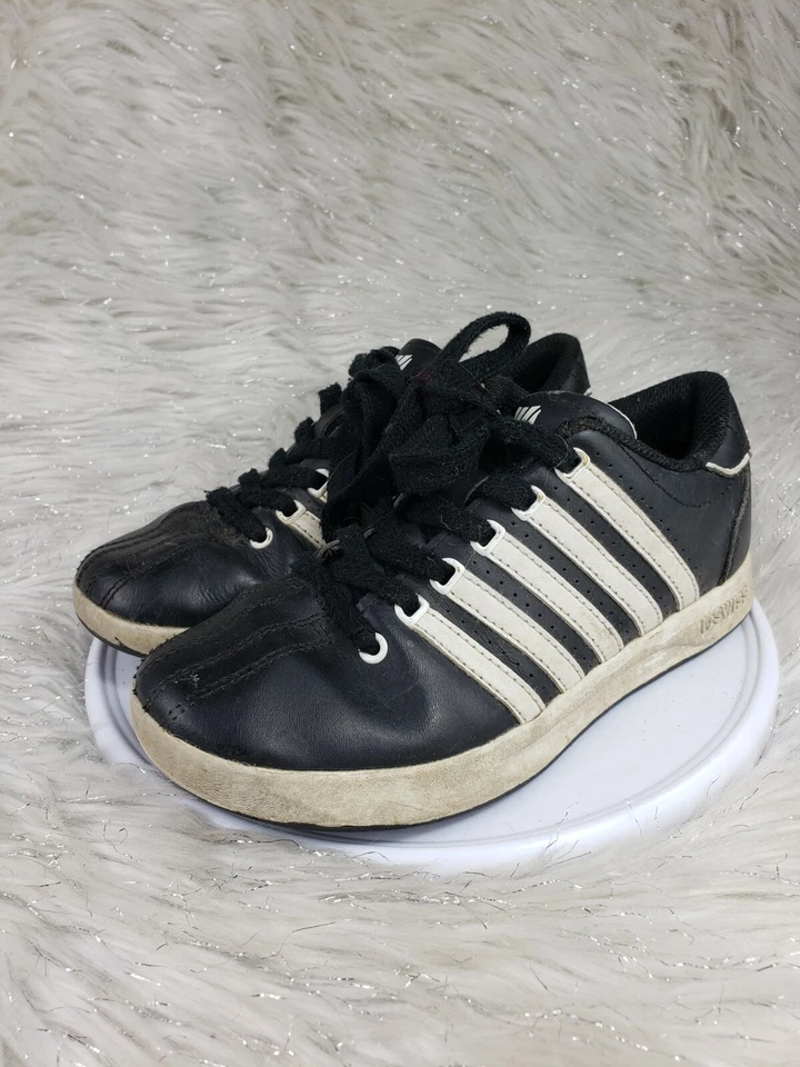 K-SWISS Zapatillas de Cuero Negro Blanco Niños Talla 1 Foto 3 de 4