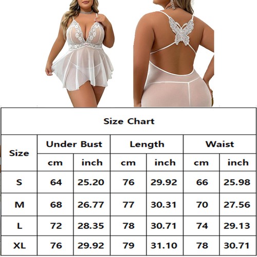 Sexy Damen-Dessous Spitzenkleid Unterwäsche Babydoll Nachtwäsche G-String in Übergröße - Bild 54 von 261