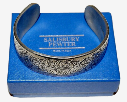 SALISBURY PEWTER Solid Silver Pewter Month of APRIL Cuff Bracelet USA - Picture 16 of 18