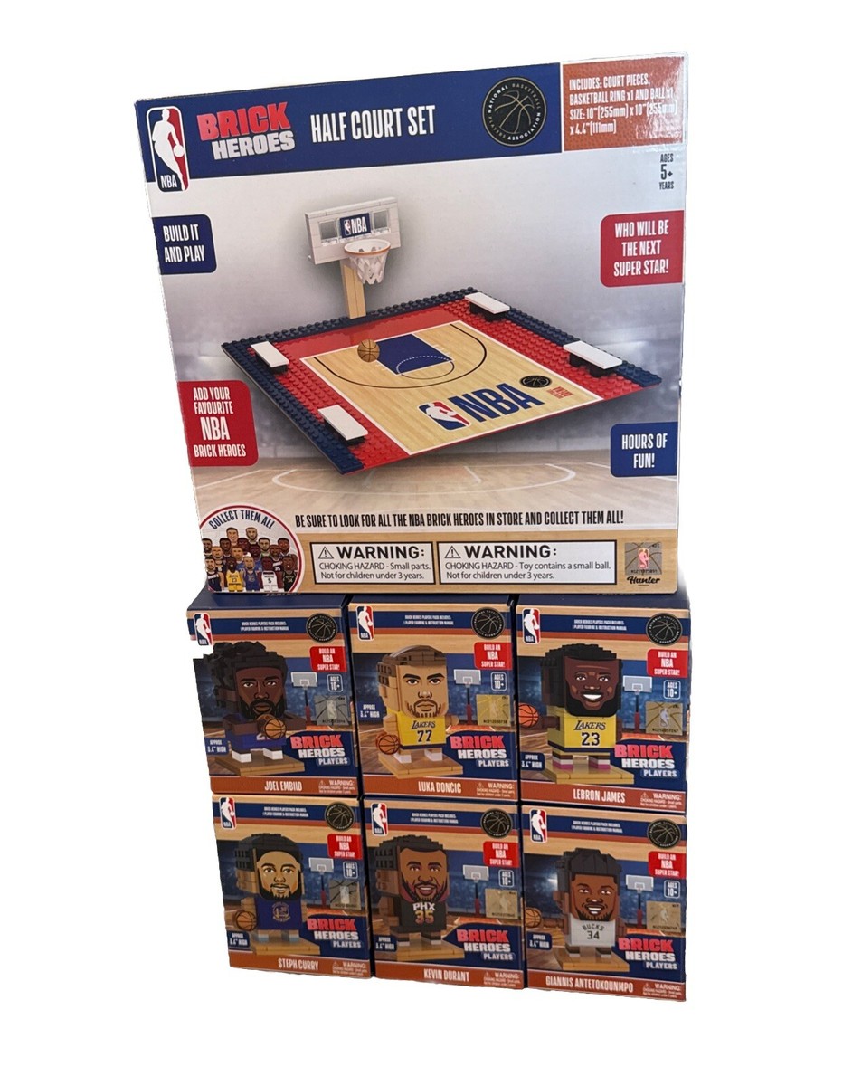 NBA Brick Heroes Half Court Set + 6 Brick Heroes Players Embiid