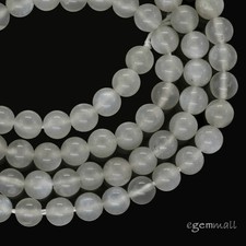 15.6" Natural Gray Moonstone Round Beads 4mm 74227