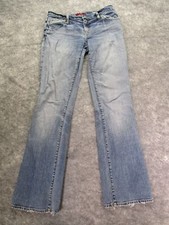 Blue Cult Jeans Womens 26 blue stretch flare Denim distressed Made in USA