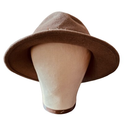MAKINS Mark Shale Men's Felt Fedora Hat Brown Vintage