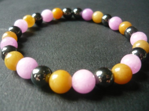 Bracelet Sur Mesure Perles De Jade De Taiwan Et Hématite Carrée - Fait Main En France - Taille Personnalisée