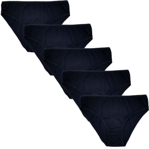 5er Pack Mädchen Unterhose Slip Schwarz Weiß Stretch Bambus Viskose Super Weich - Bild 8 von 19