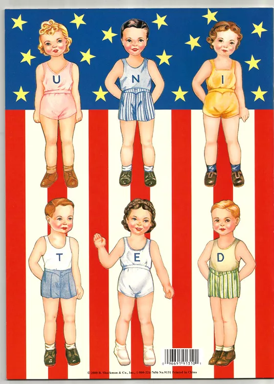 PAPER DOLL s UNITED WE STAND BOOK Patriotic Outfits BRAND NEW! 6