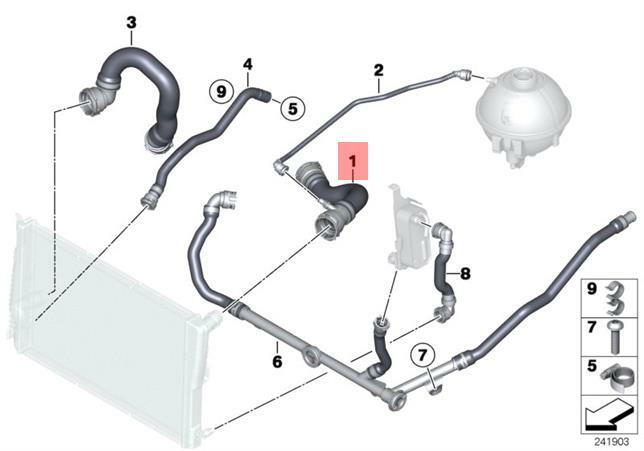 Genuine Radiator Coolant Hose BMW X3 X4 M F25 F26 X3 28iX 35iX X4 