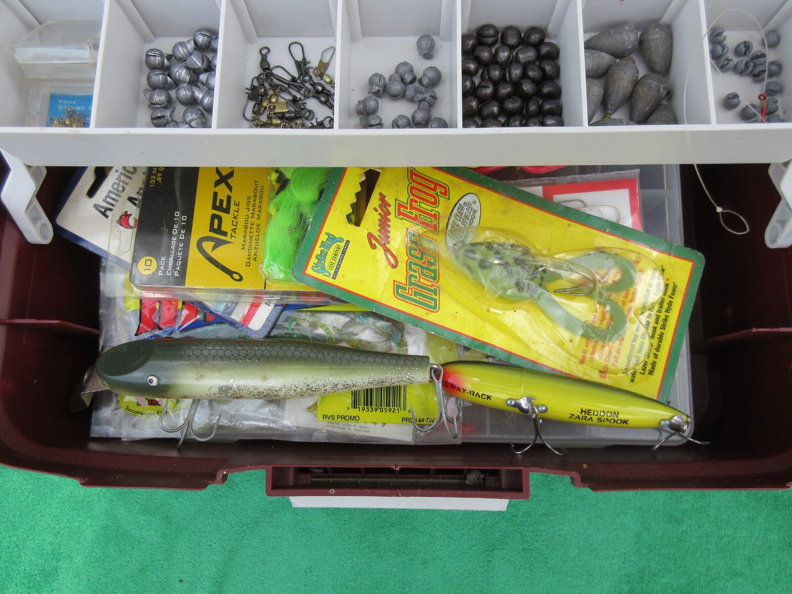 Woodstream Tackle Box w/ Fishing Supplies Lures Bait Hooks Strike King Heddon - Image 4