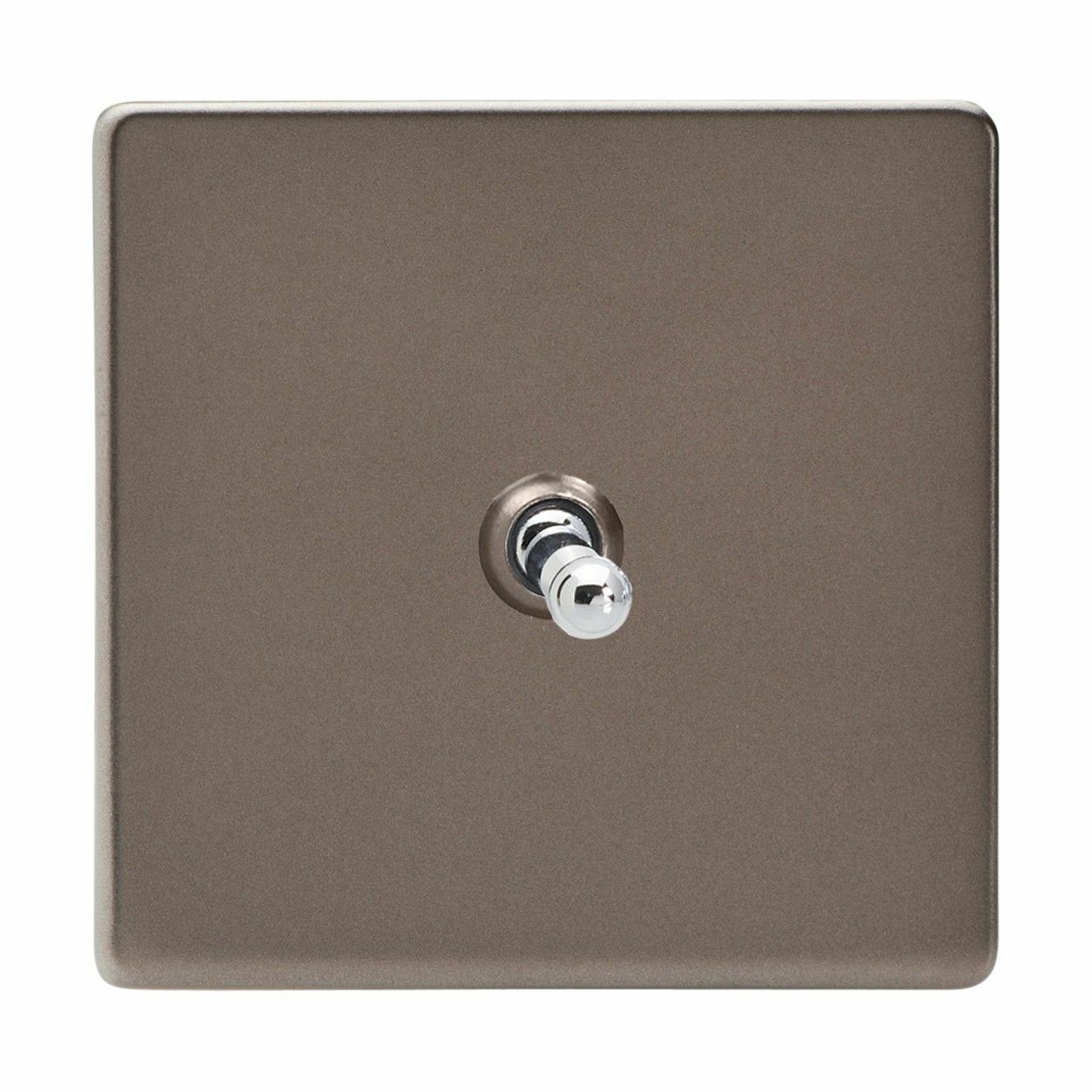 Varilight XDRT1S Screwless Pewter 1 Gang 10A 1 or 2 Way Toggle Light Switch