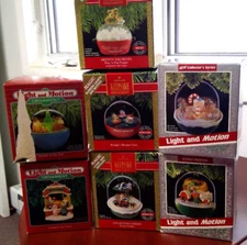 Hallmark Keepsake Light & Motion Ornaments Lot of 7-Excellent Condition!
