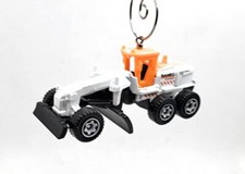 Christmas Ornament for Road Grader Tractor White Orange
