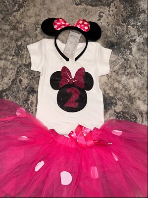 Minnie mouse dress size 24 months birthday tutu outfit 3 pieces 2 Year Old