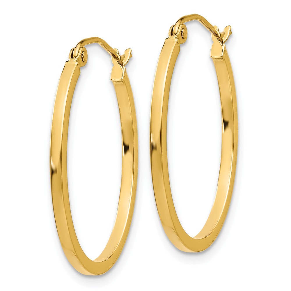Real 14kt Yellow Gold Lightweight Fancy Oval Hoop Earrings eBay