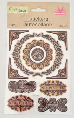 CRAFTER'S SQUARE Paper Crafts Magic-On VINYL Stickers - FRAMES - 11  pcs