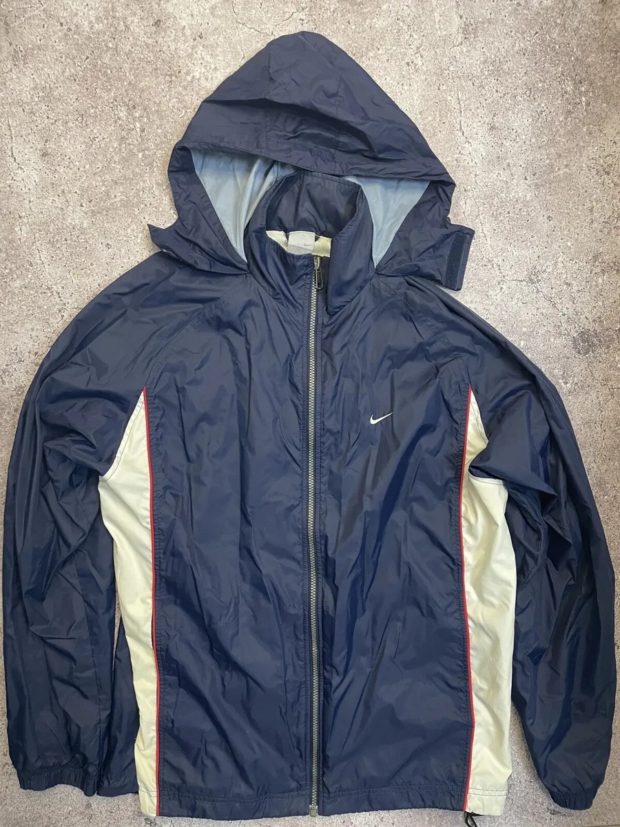 ジャケット・アウター vintage NIKE big swoosh jacket Vintage Nike Big Swoosh Windbreaker Track Top Black White