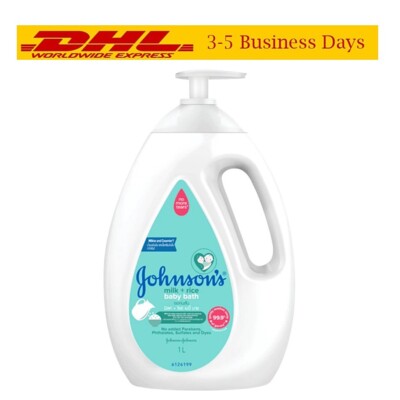 Bath Wash Baby Johnson's 1000 ml Milk Rice Shower Body Cream Family Size Johnson