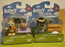 Lot Of 2- BLUEY FIGURES Bingo & Ice Cream And Bluey & Hay Bale NEW/SEALED