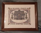 Framed Finished Cross Stitch Bless This Home — photo 1