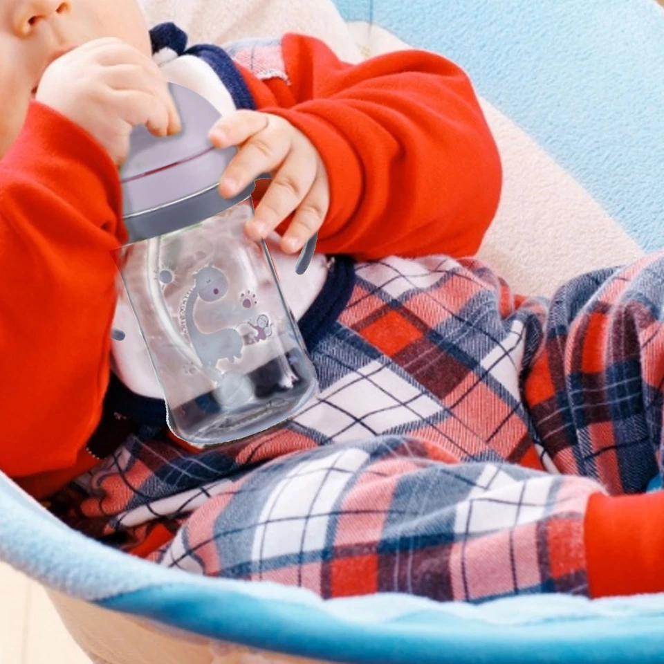 Чашки Sippy для малышей ясельного возраста 6-12 месяцев герметичная соломенная чашка с ручками 400 мл - Изображение 2 из 4