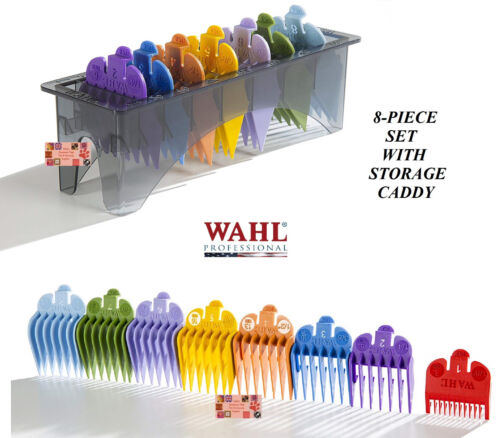 Wahl BARBER,HAIRSTYLIST 8 pc Pro CUTTING GUIDE COMB SET&CASE Blade Attachment - 第 1/6 張圖片