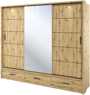 Schwebetürenschrank ARTI AR-01 Schrank 250 cm mit Spiegel Kleiderschrank