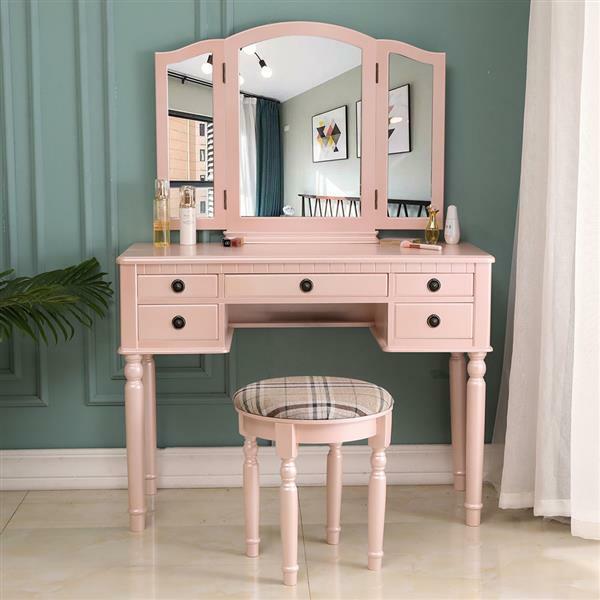 Makeup Vanity With Tri Fold Mirror Mirror Ideas