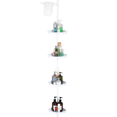 4 Tier Telescopic Bathroom Corner Shelf Rack Shower Caddy Storage Organizer - Picture 5 of 12