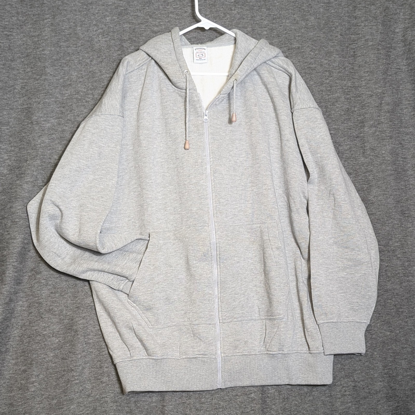 STARDOM Signature Series Hoodie Full Zip 3XL Men’s Sweatshirt Skater Y2k Gray
