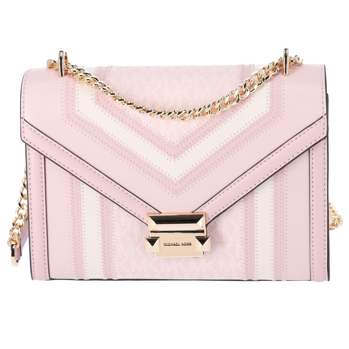 Michael Kors Whitney Medium Flap Shoulder Bag Powder Blush Pink