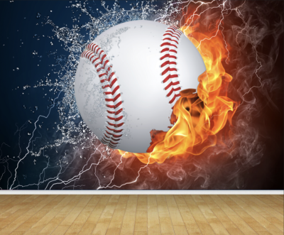 Baseball Base Ball Wall Art Wall Mural Wallpaper fit with standard paste