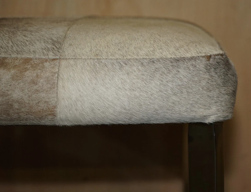 STUNNING EICHHOLTZ PONY HIDE CHROME STOOL FOR DESKS AND DRESSING TABLES - Image 4 of 4