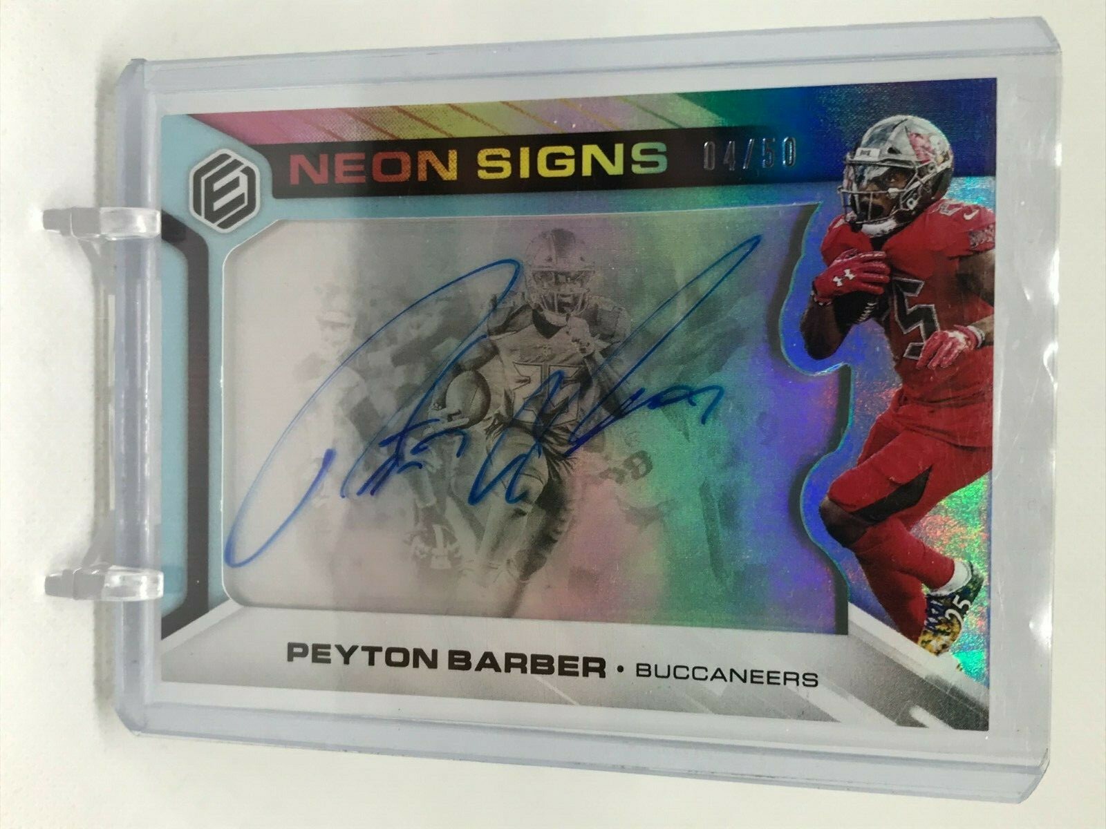 Peyton Barber 2019 Panini Elements Neon Signs Auto/Autograph Card Bucs /50  