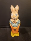 Vintage 1950s J. Chein Wind-up Tin Toy Walking Easter Bunny, USA  Works