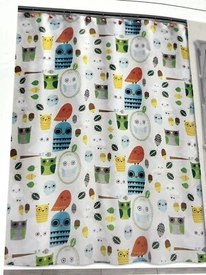Creative Bath Give a Hoot Owl Fabric Shower Curtain 72"×72" New - Image 1 of 4
