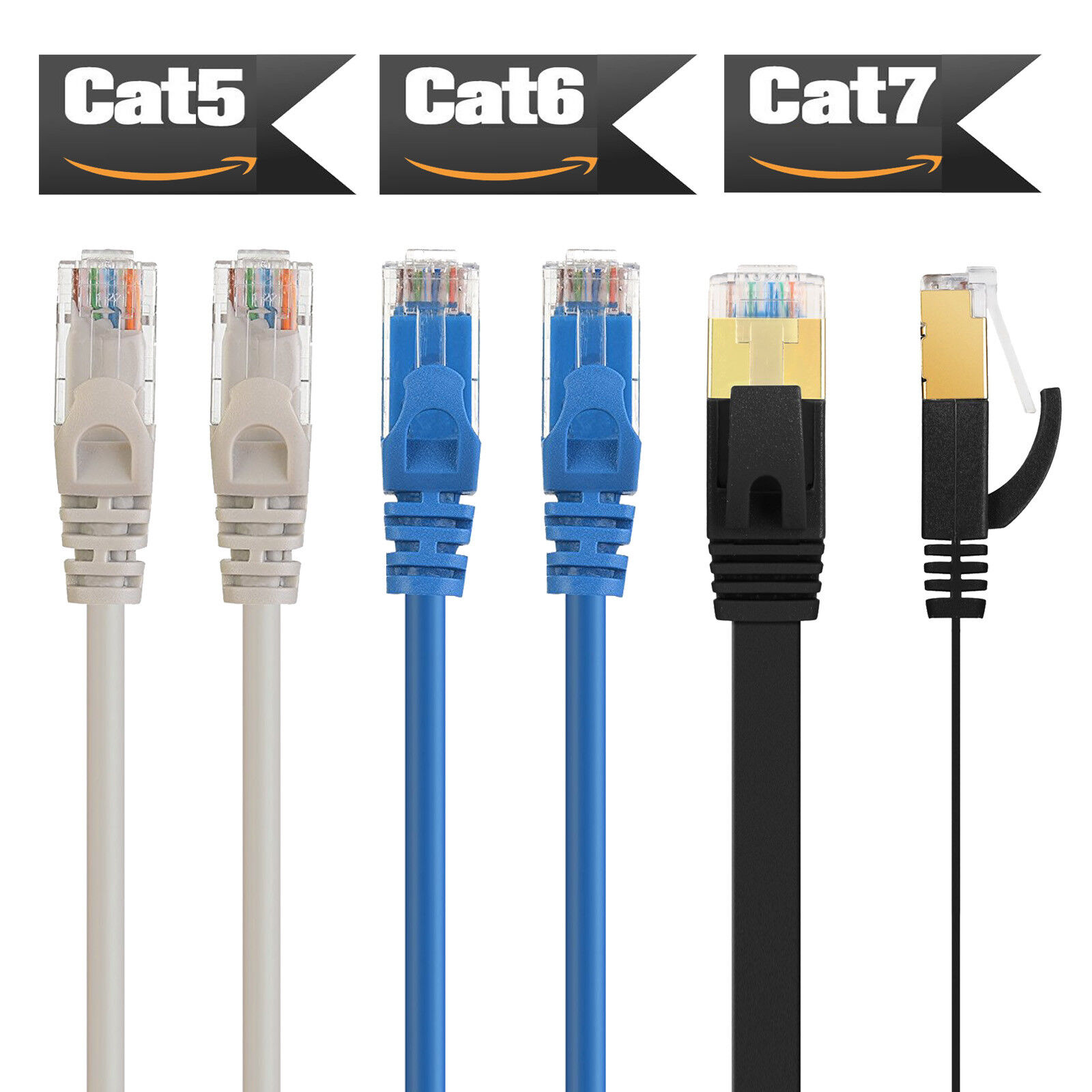 CAT7 Cat6 Cat5e Ethernet Network Cable STP UTP - 6FT 10FT 25FT 50FT 100FT -  lot