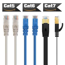 CAT7 Cat6 Cat5e Ethernet Network Cable STP UTP - 6FT 10FT 25FT 50FT 100FT - lot